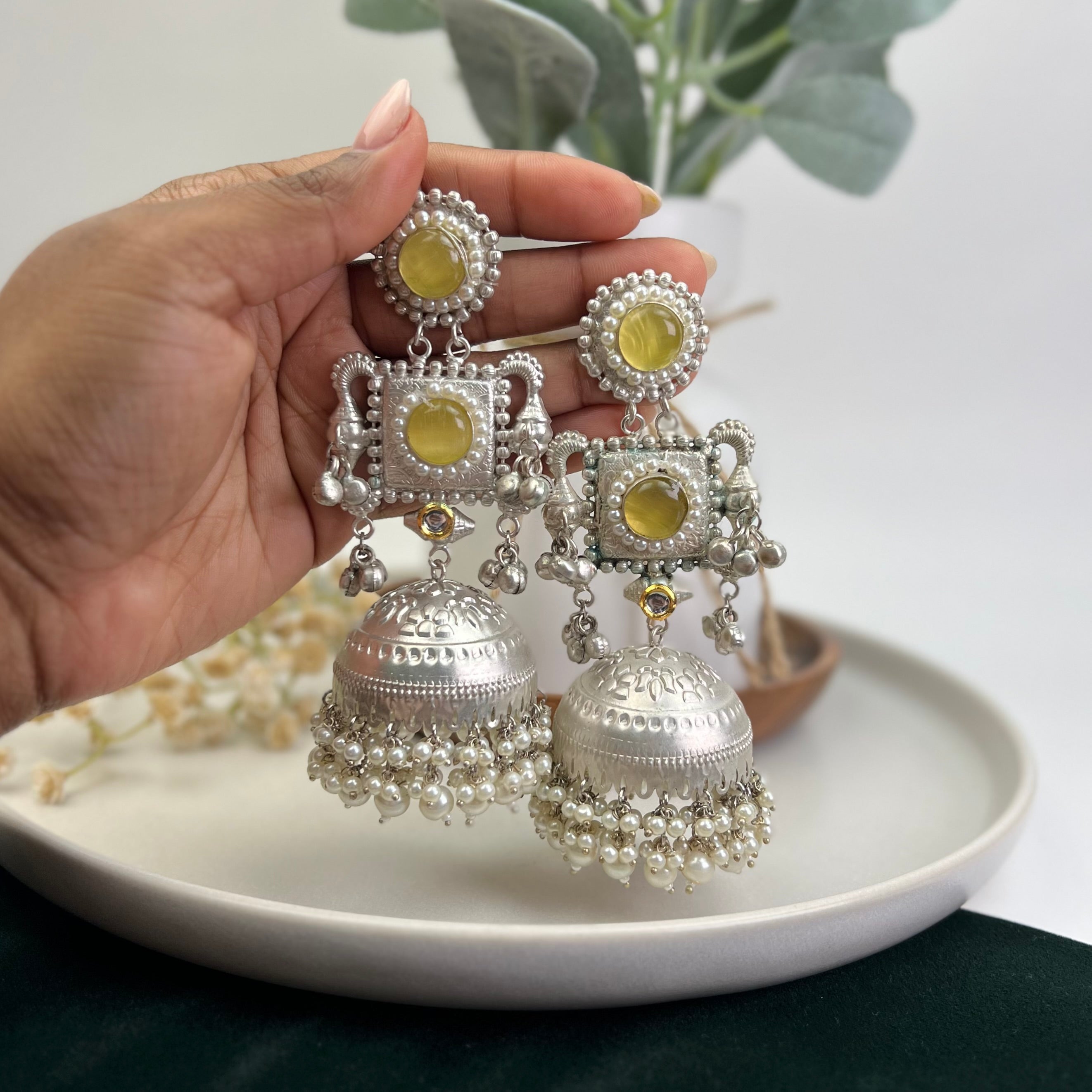 VJ4077-Premium Long Jhumka with Stone Work