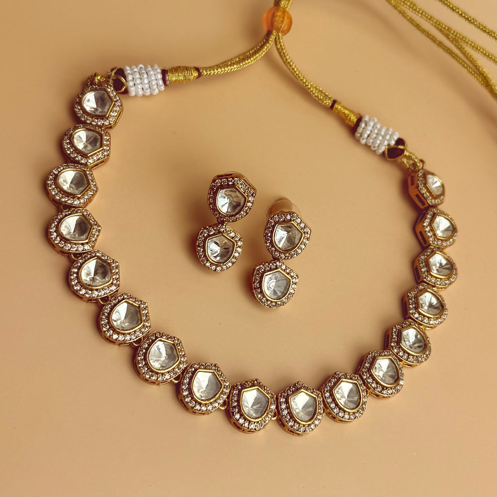 Aamna Victorian Doublet Polki Necklace Set