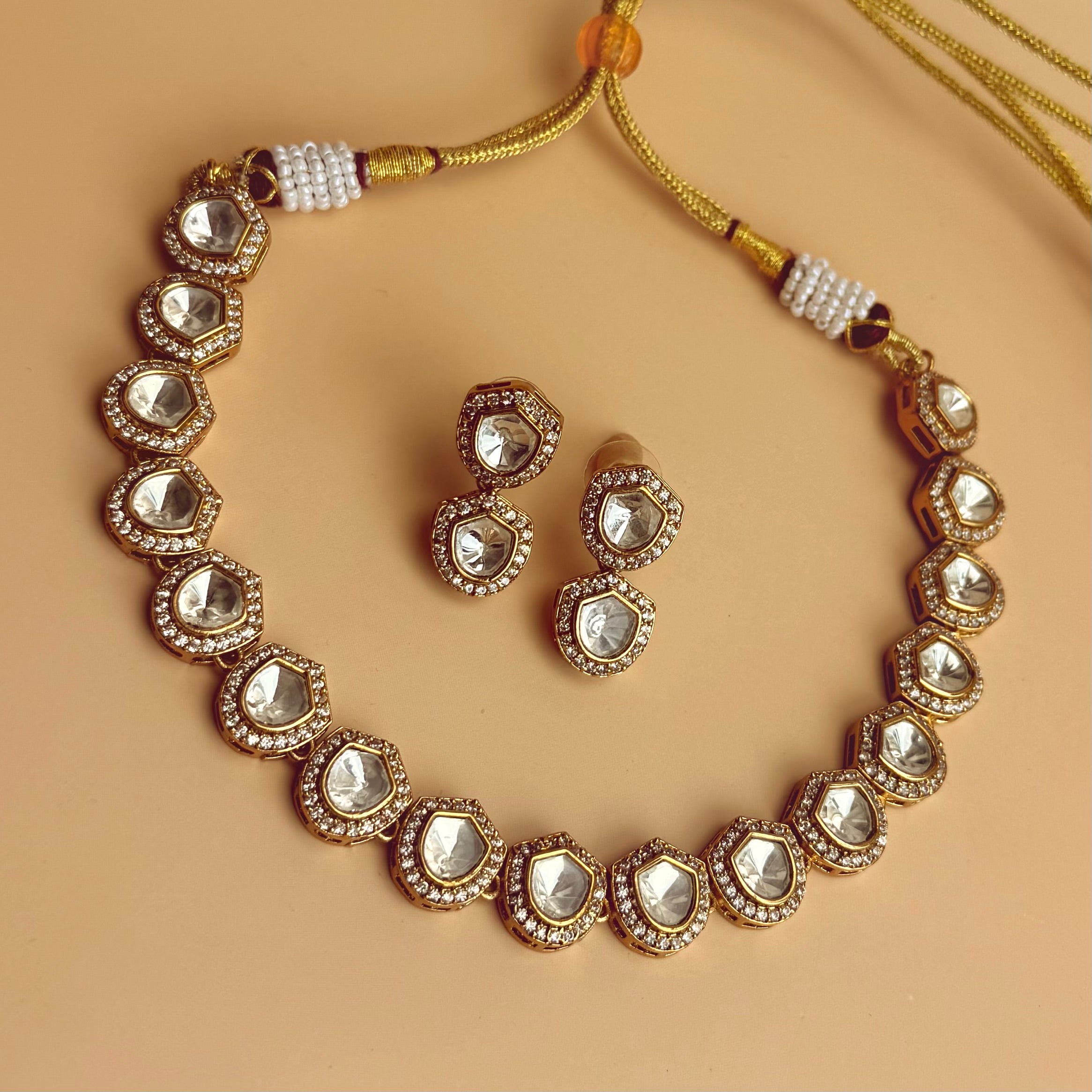 Aamna Victorian Doublet Polki Necklace Set