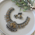 Shree Temple look Silver coated Necklace set