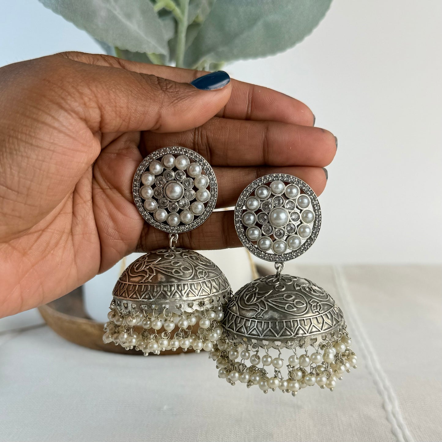 Silver Brass Jhumka