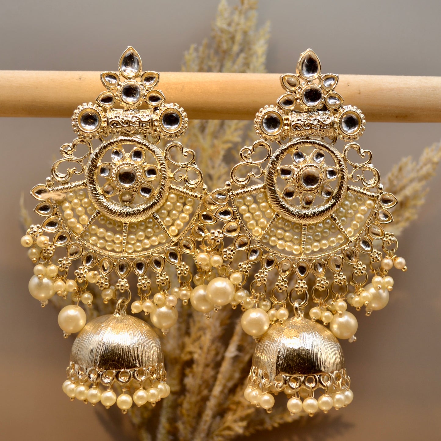 VJ017-Kundan Earring - Vaanika Designs