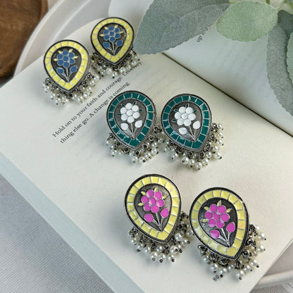 Hand-Painted Tear Drop Studs