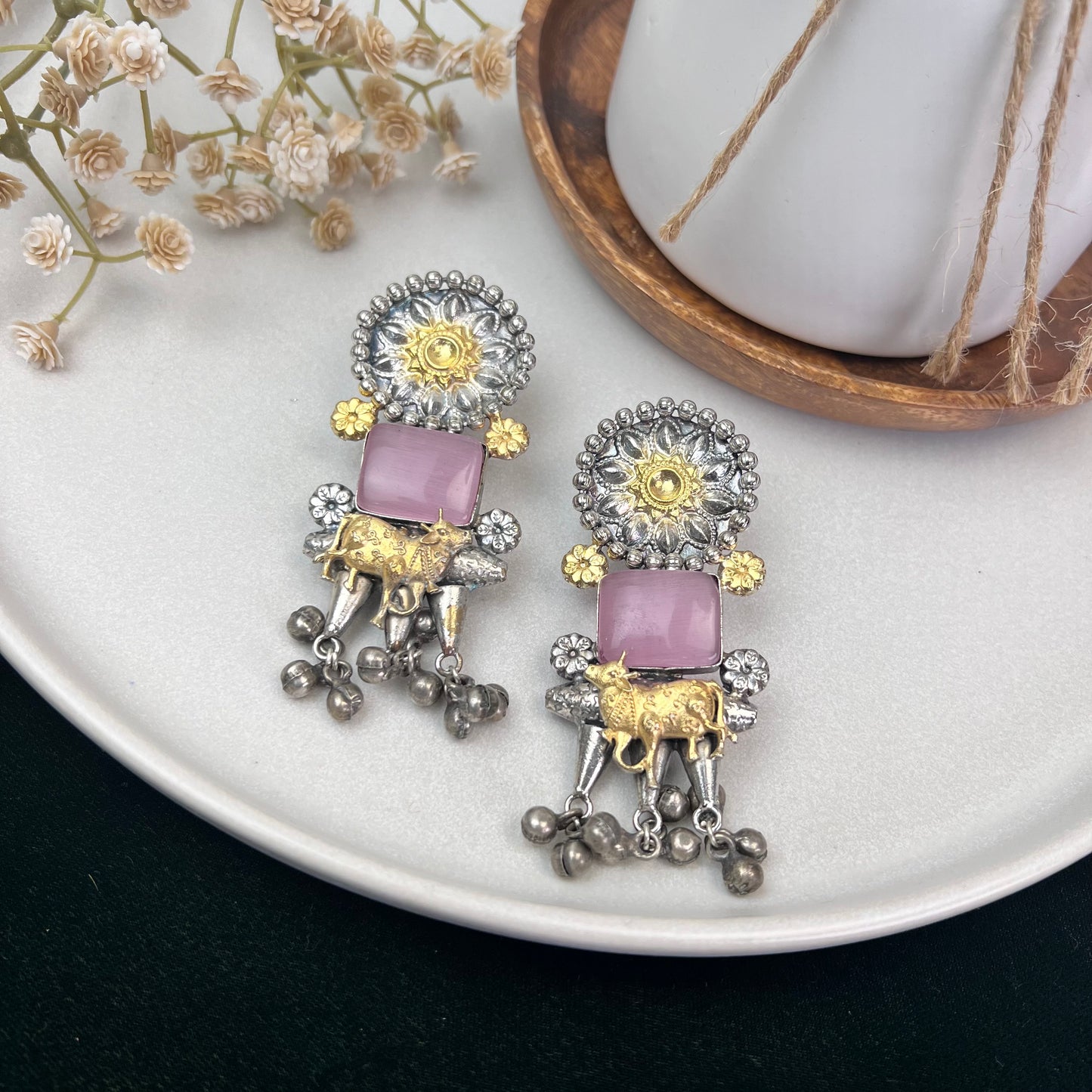 VJ4047-Tribal Nandi Ghunghroo Earring