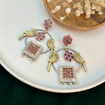 VJ4084-Boho Bird Stone Earrings