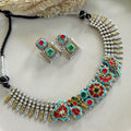 Rizvi Kundan Fusion Necklace Set in Tribal look