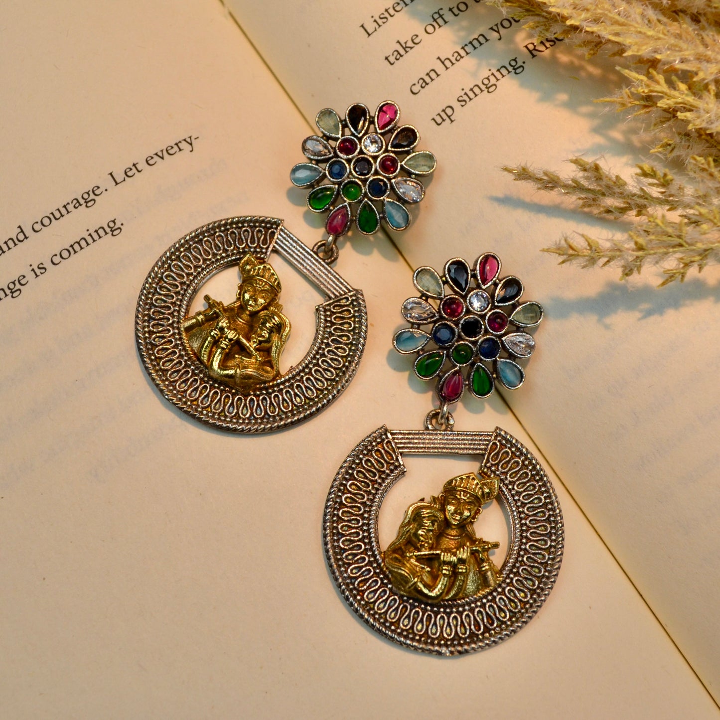 VJ4033-Krishna Stone Earring