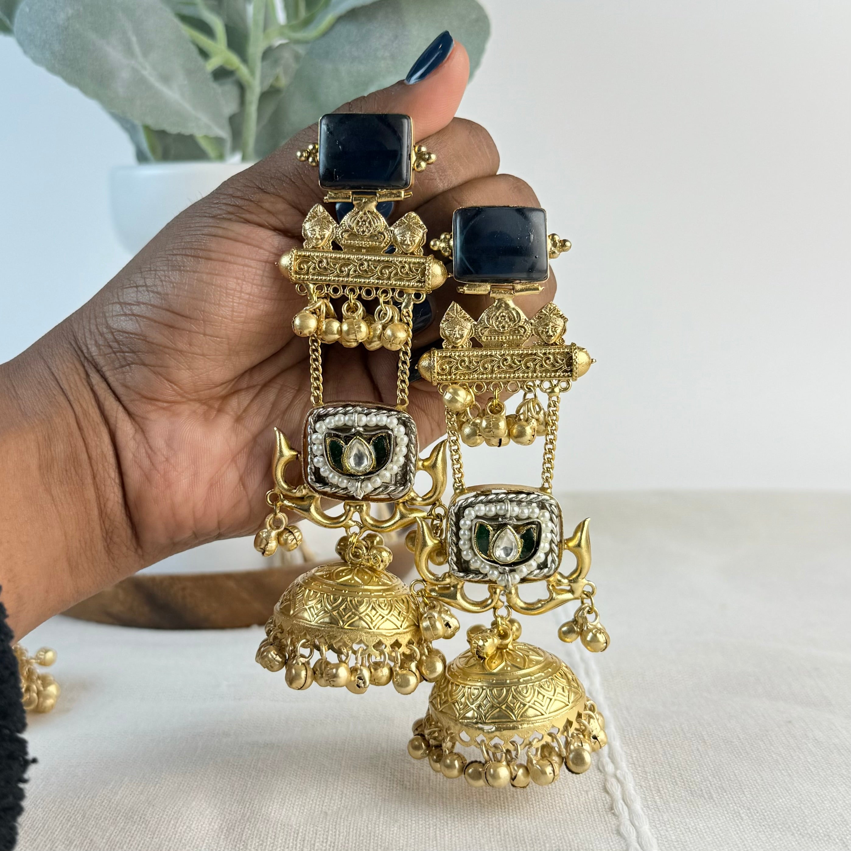 Noor long chain Jhumka