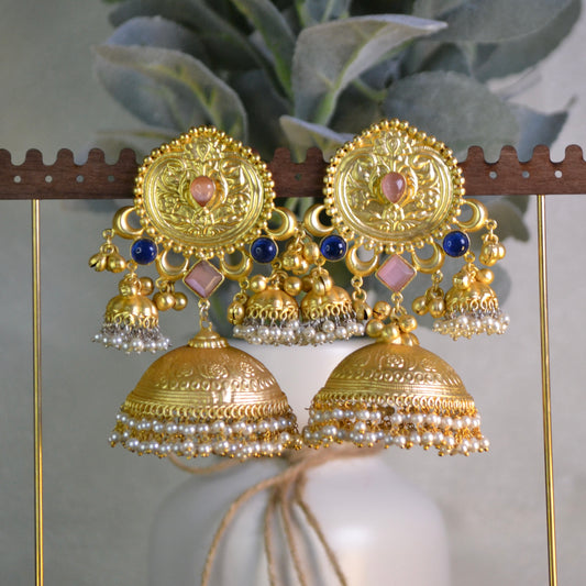 VJS5016-Gold Tribal Jhumka