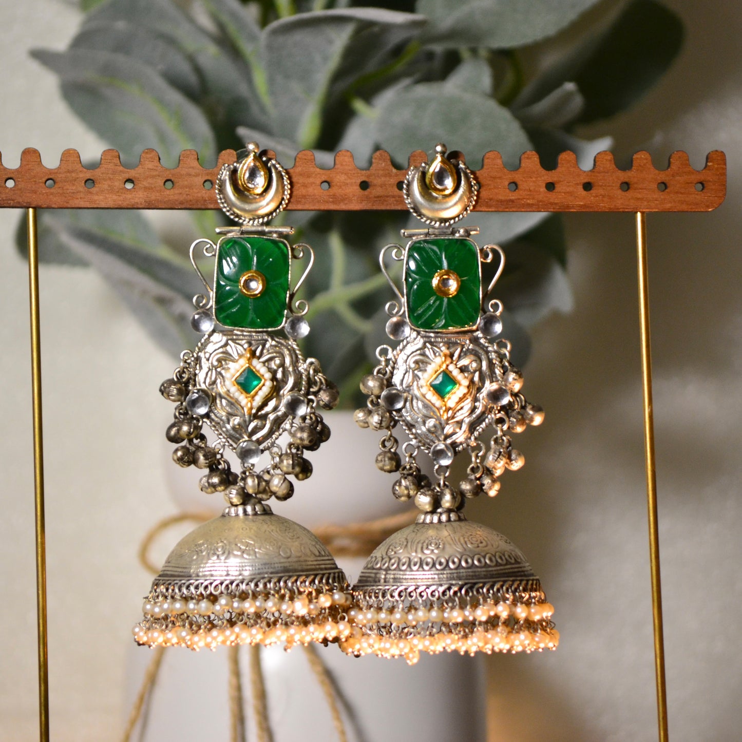 VJS5015-Silver Long Jhumka