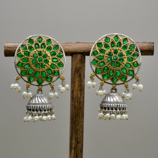 VJ4068-Medium Size Mandala Stud Jhumkis