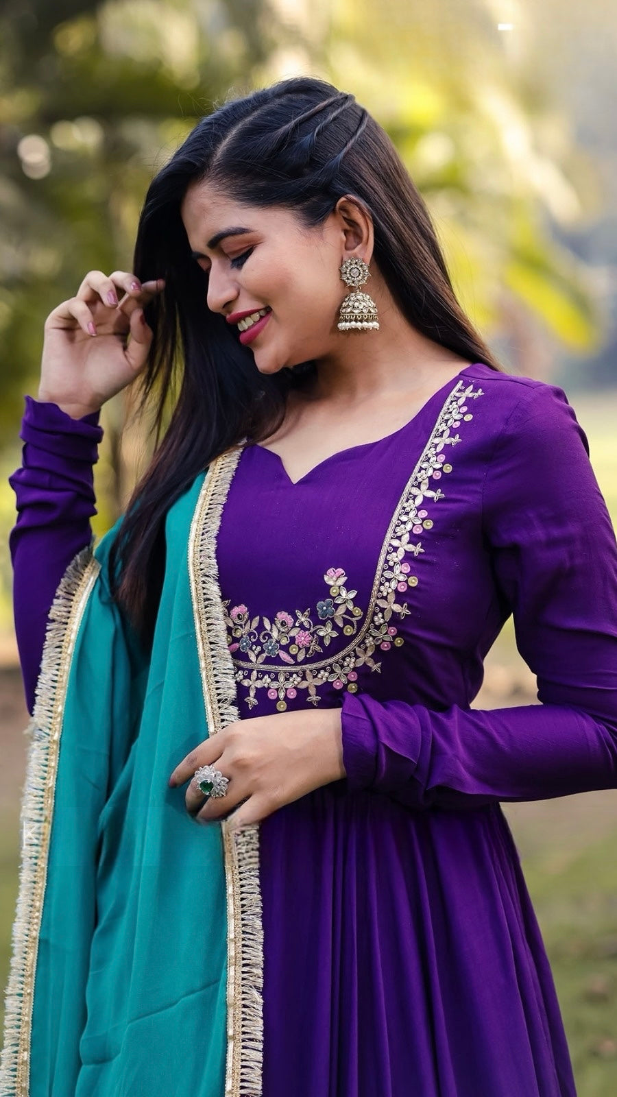 VAM2014-Fleur Georgette Anarkali Gown with Handwork