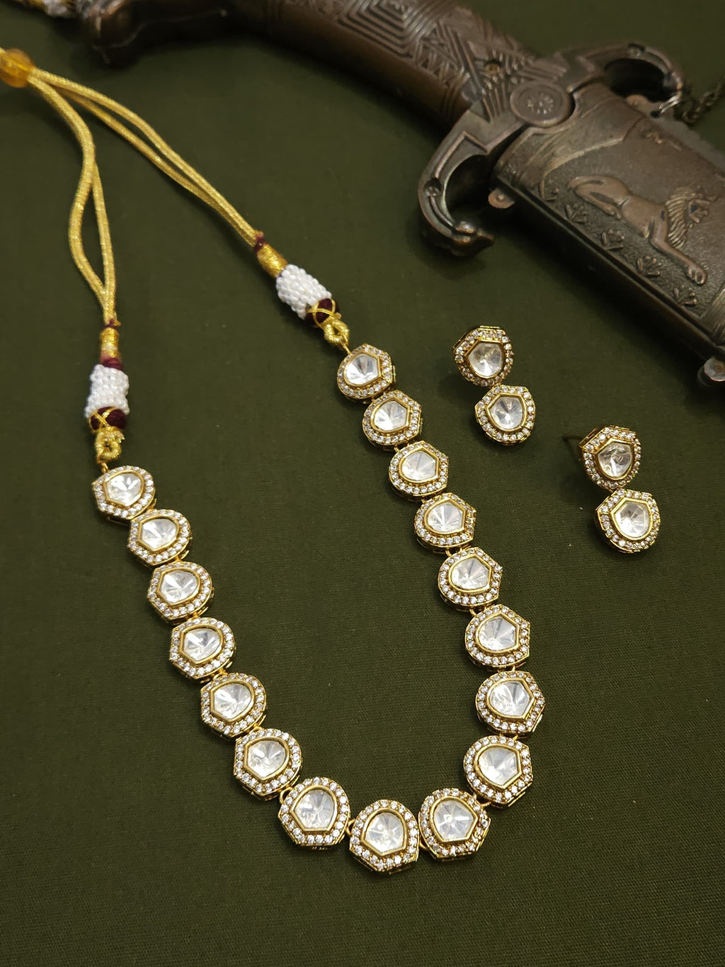 Aamna Victorian Doublet Polki Necklace Set