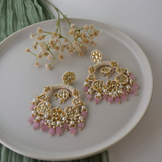 VAKJ008-Kundan oversize Earring