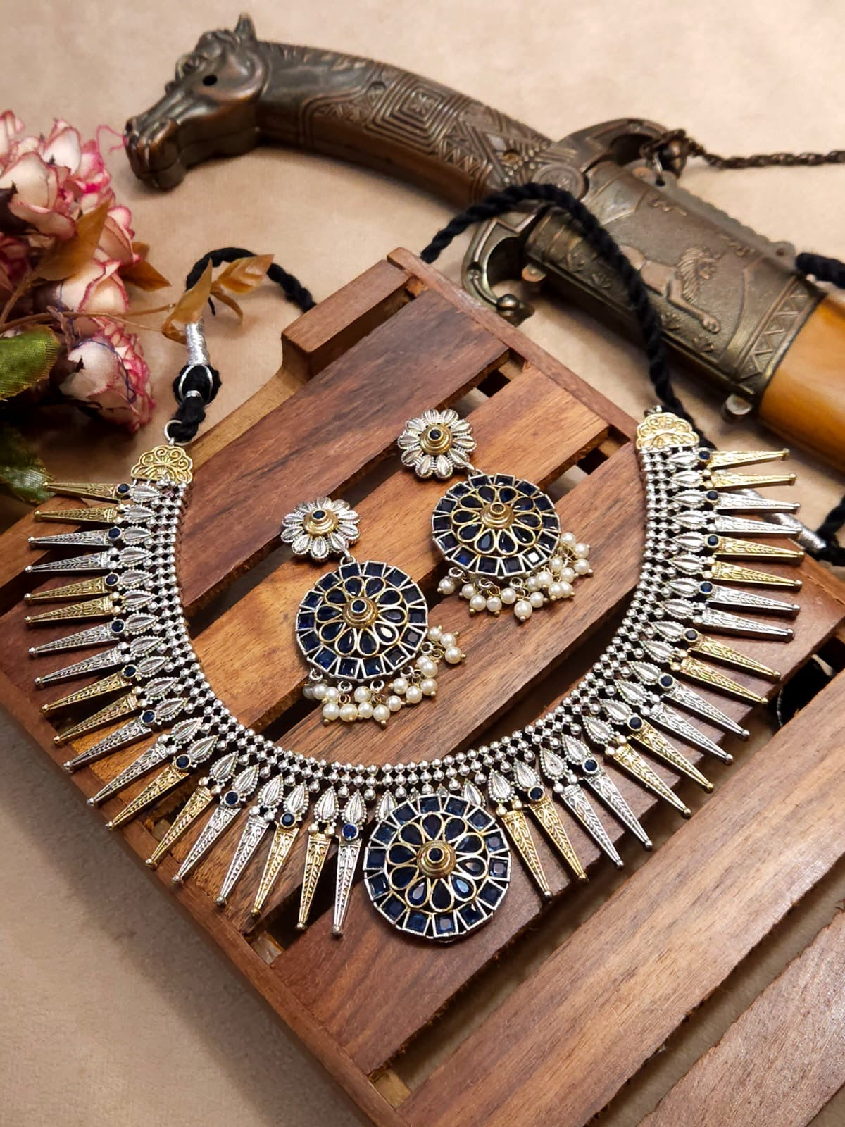 Kaya Dual Tone Necklace Set