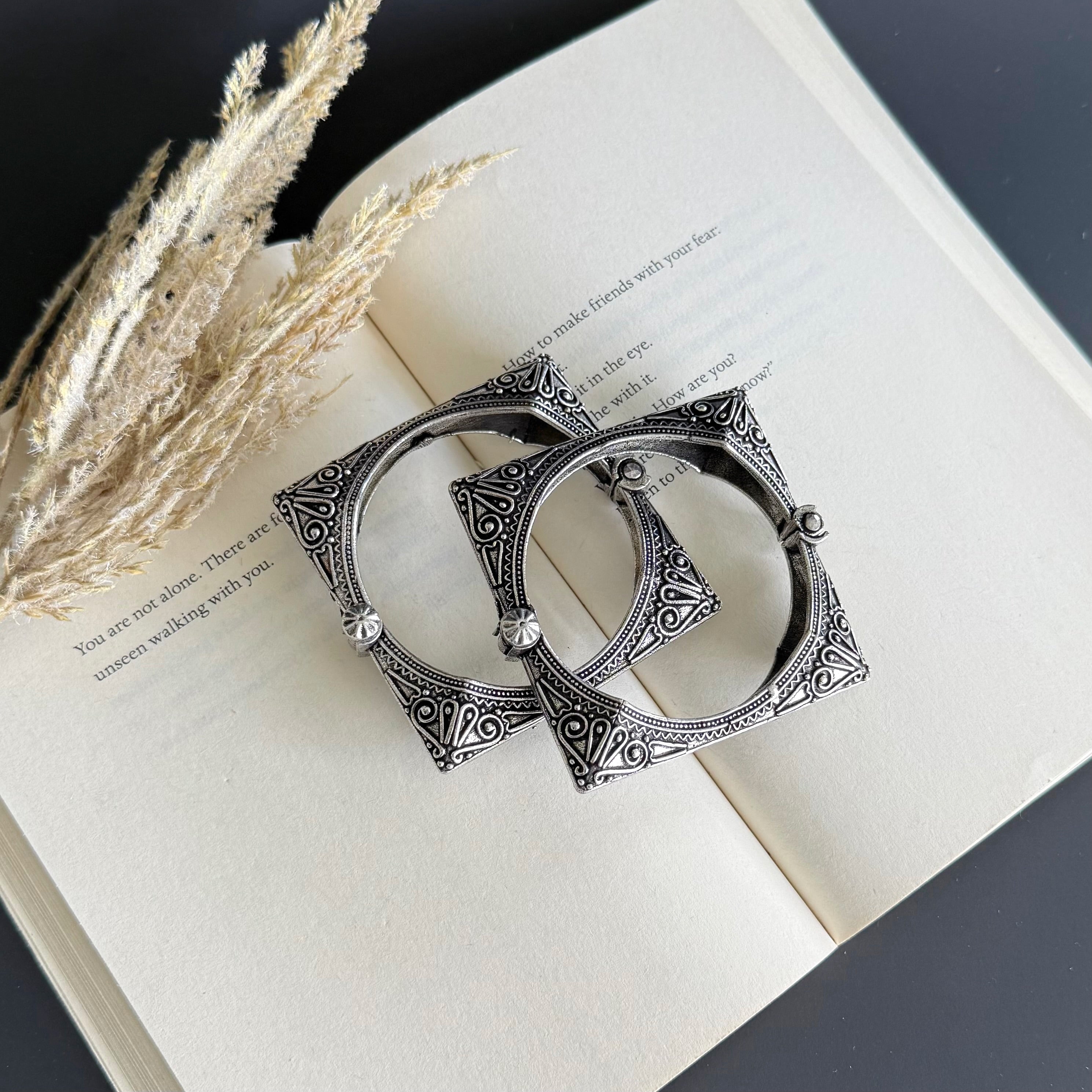 Square Tribal Adjustable Kada - Set of 2