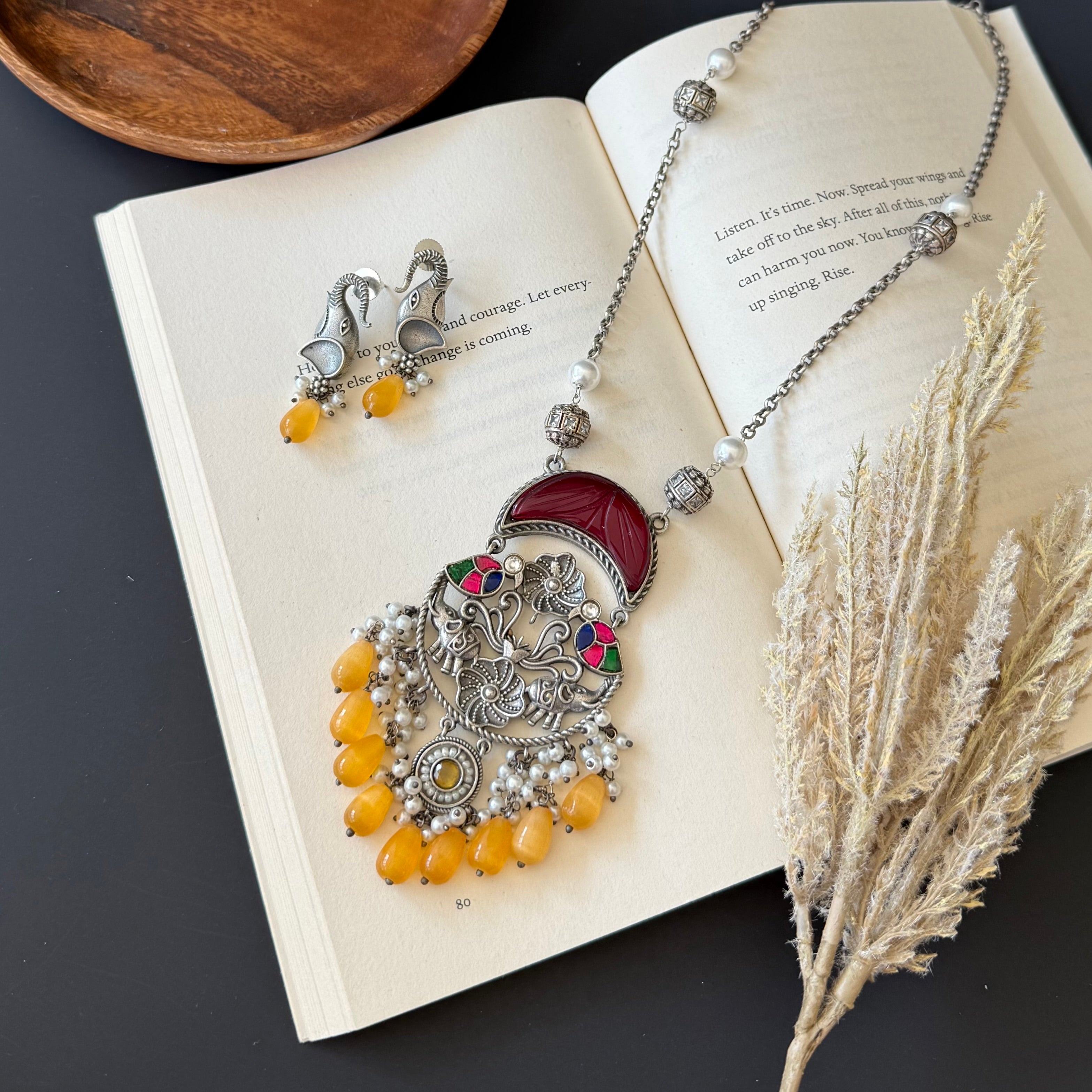 Silver Kundan Long Necklace