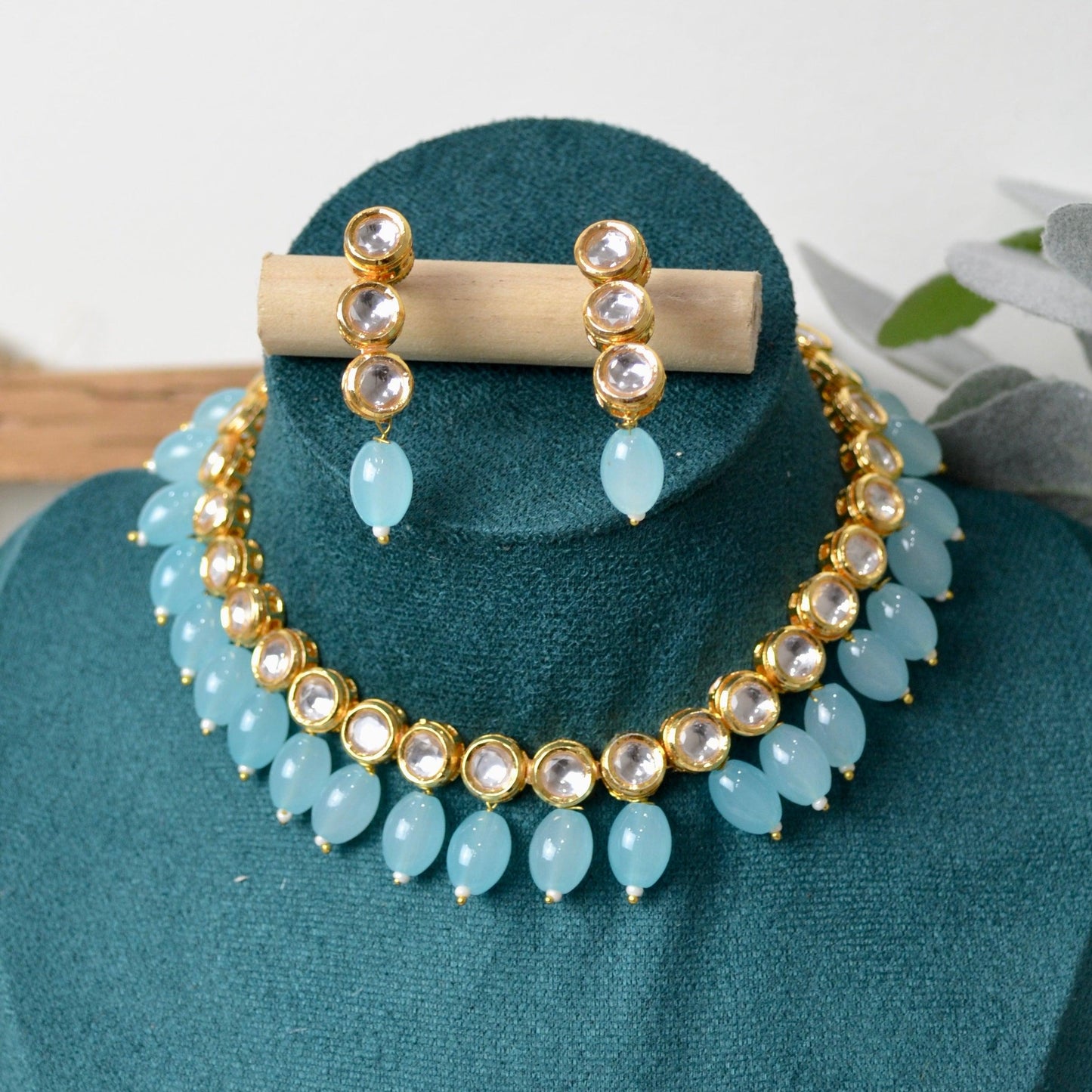 VJ003-Kundan Necklace - Vaanika Designs