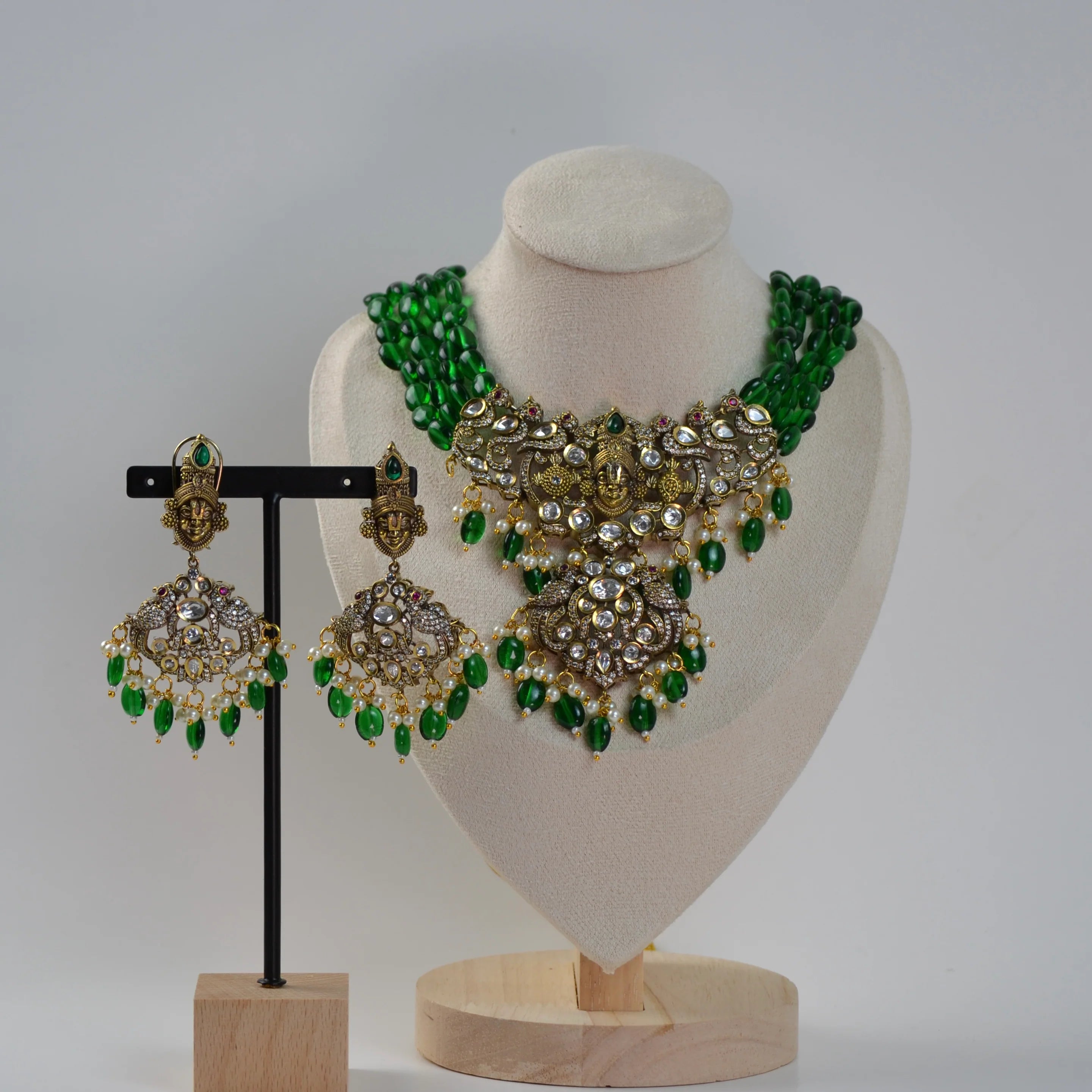 Mohini - Temple Jewelry AD victorian Polki Choker set