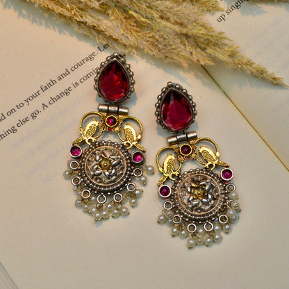 VJ4036-Bird Stone Earring