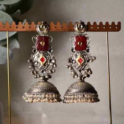 VJS5015-Silver Long Jhumka