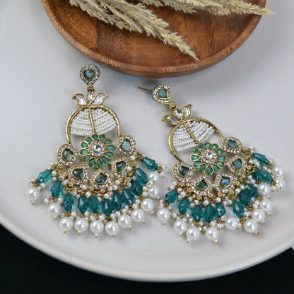 VARJ021-Boho Kundan Pearl Chandbaali