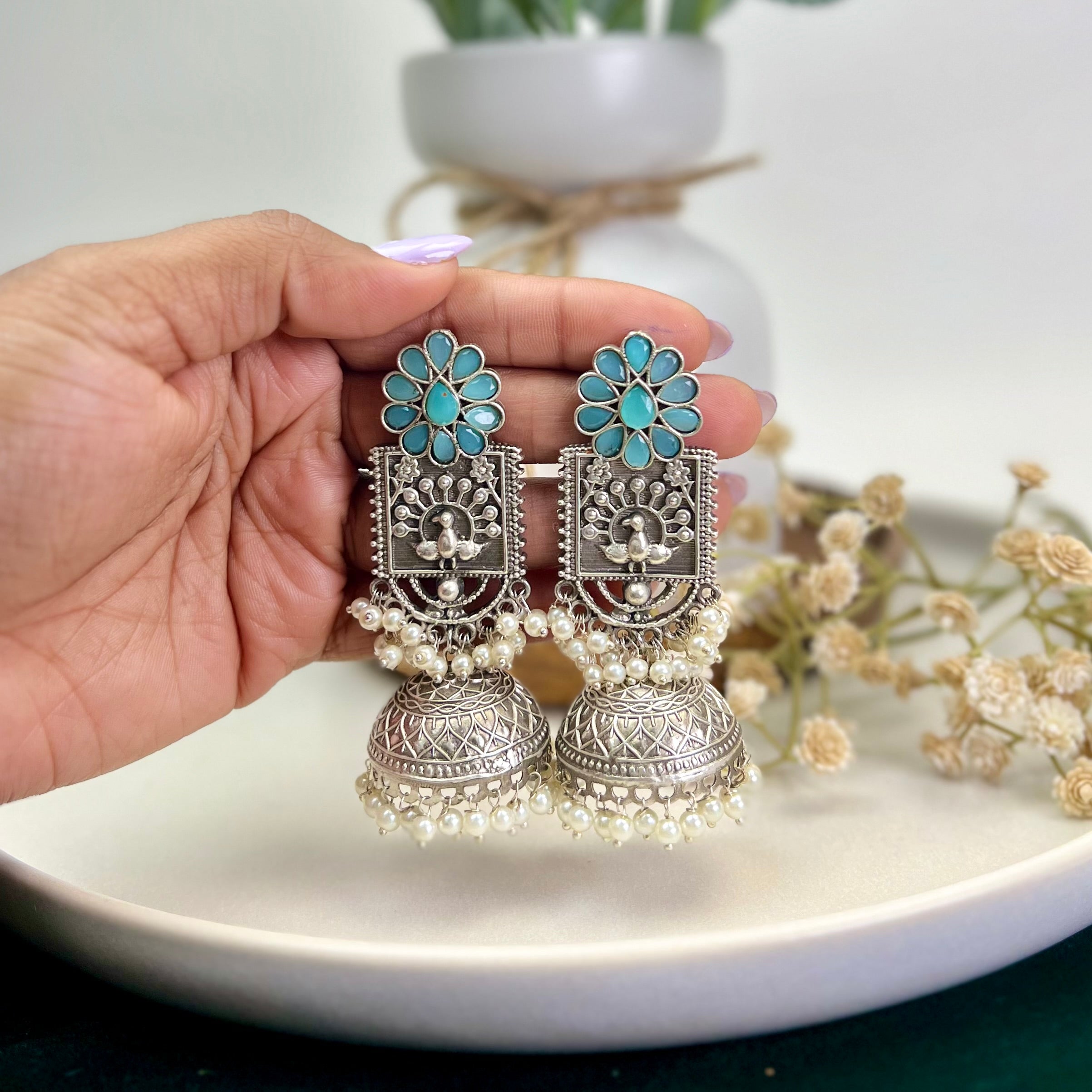 VJ4020-Flower Mor Jhumki