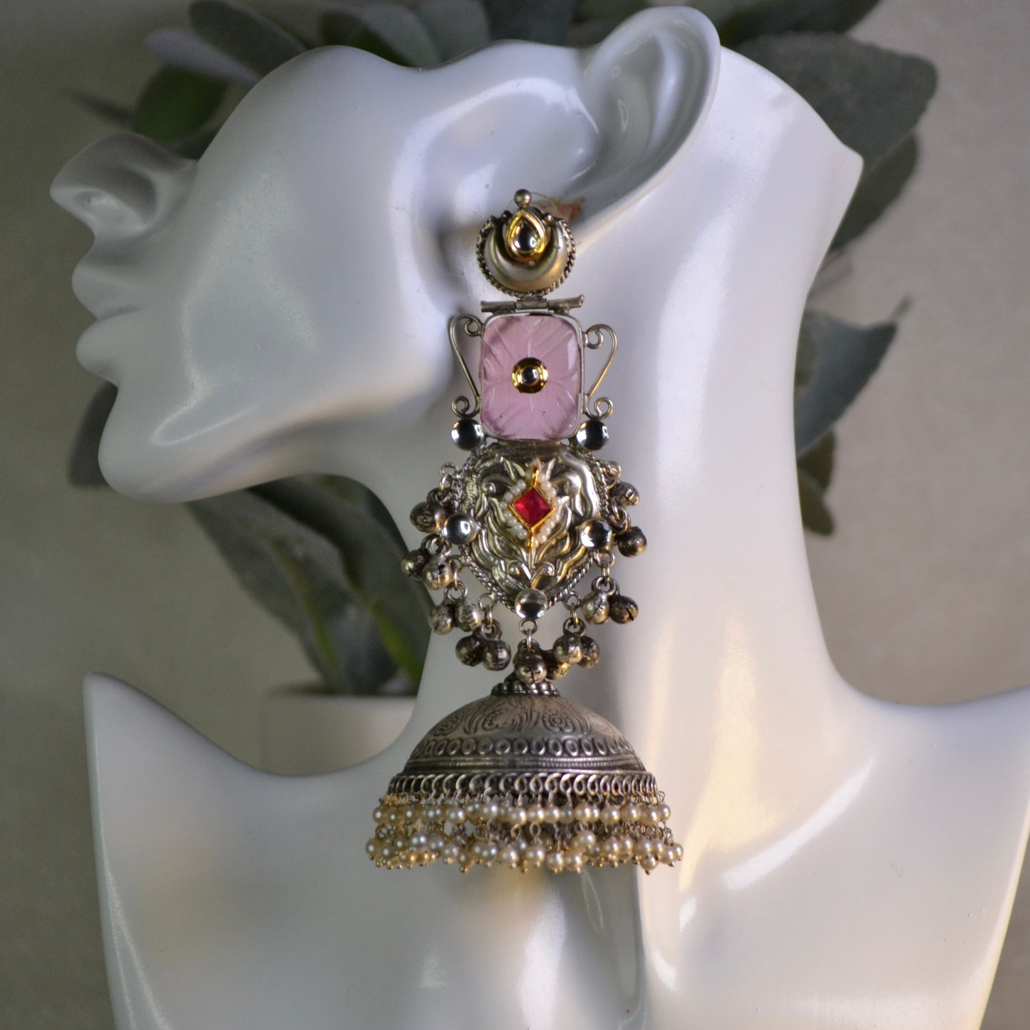 VJS5015-Silver Long Jhumka