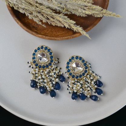 VARJ013-Kundan Polki Dangler Earrings