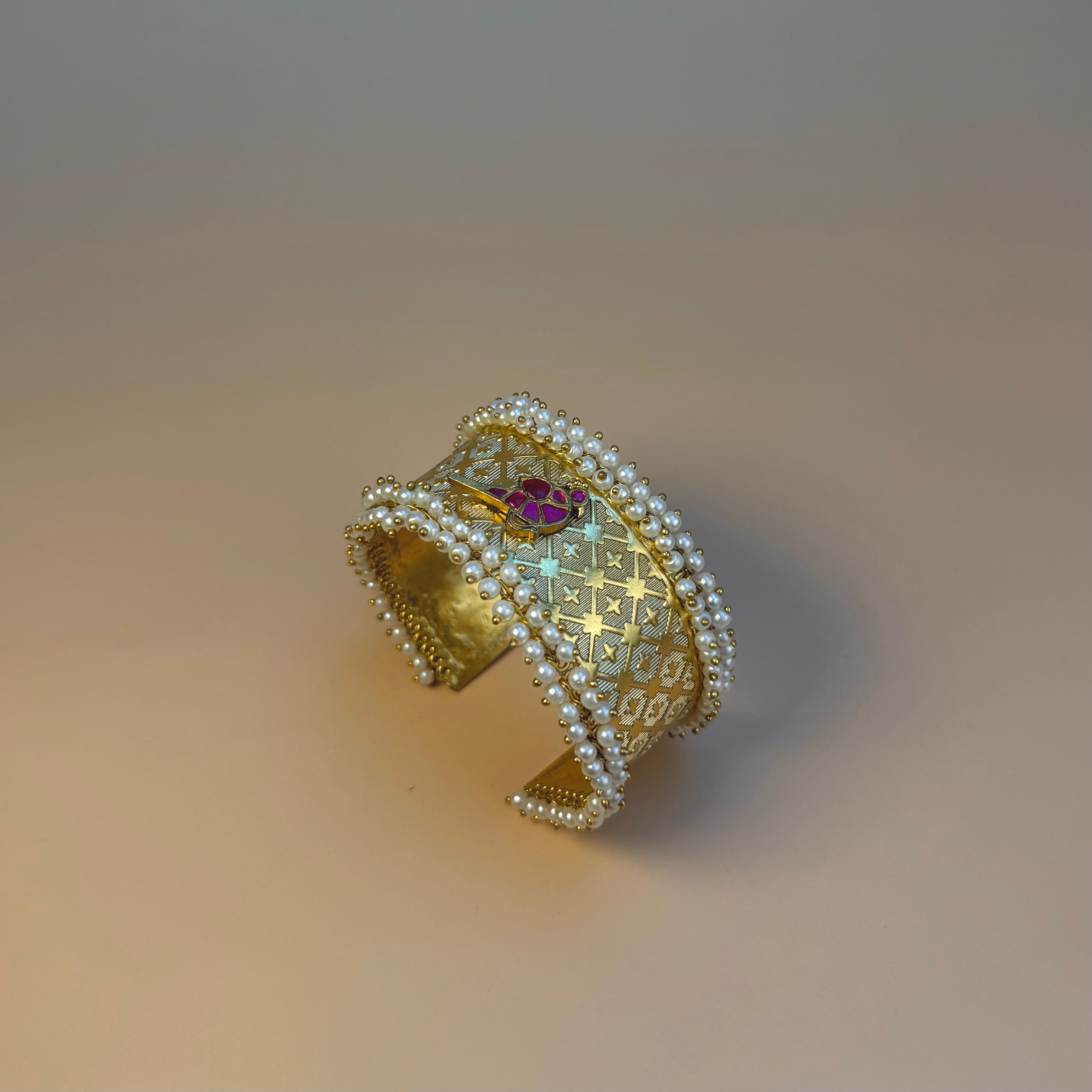 Gold Kundan fusion Bracelet - 7