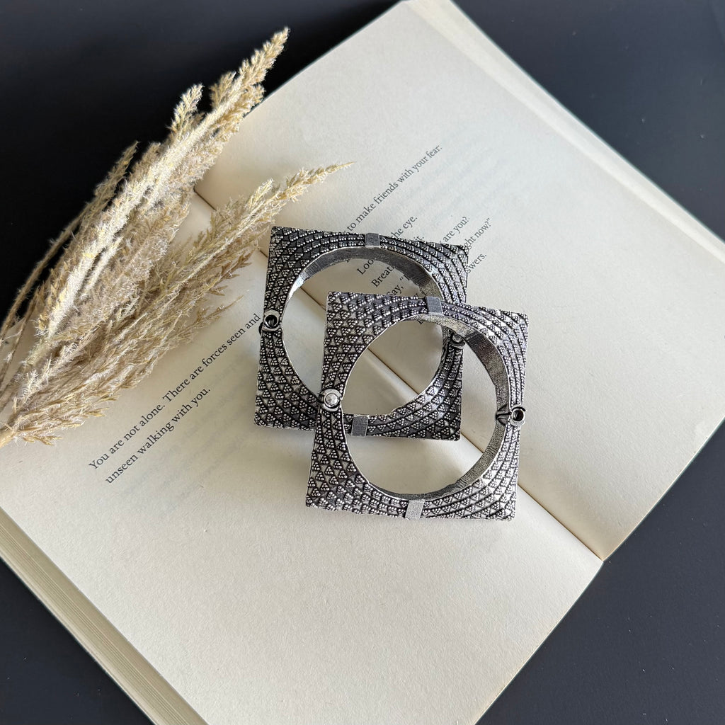 Square Tribal Adjustable Kada - Set of 2