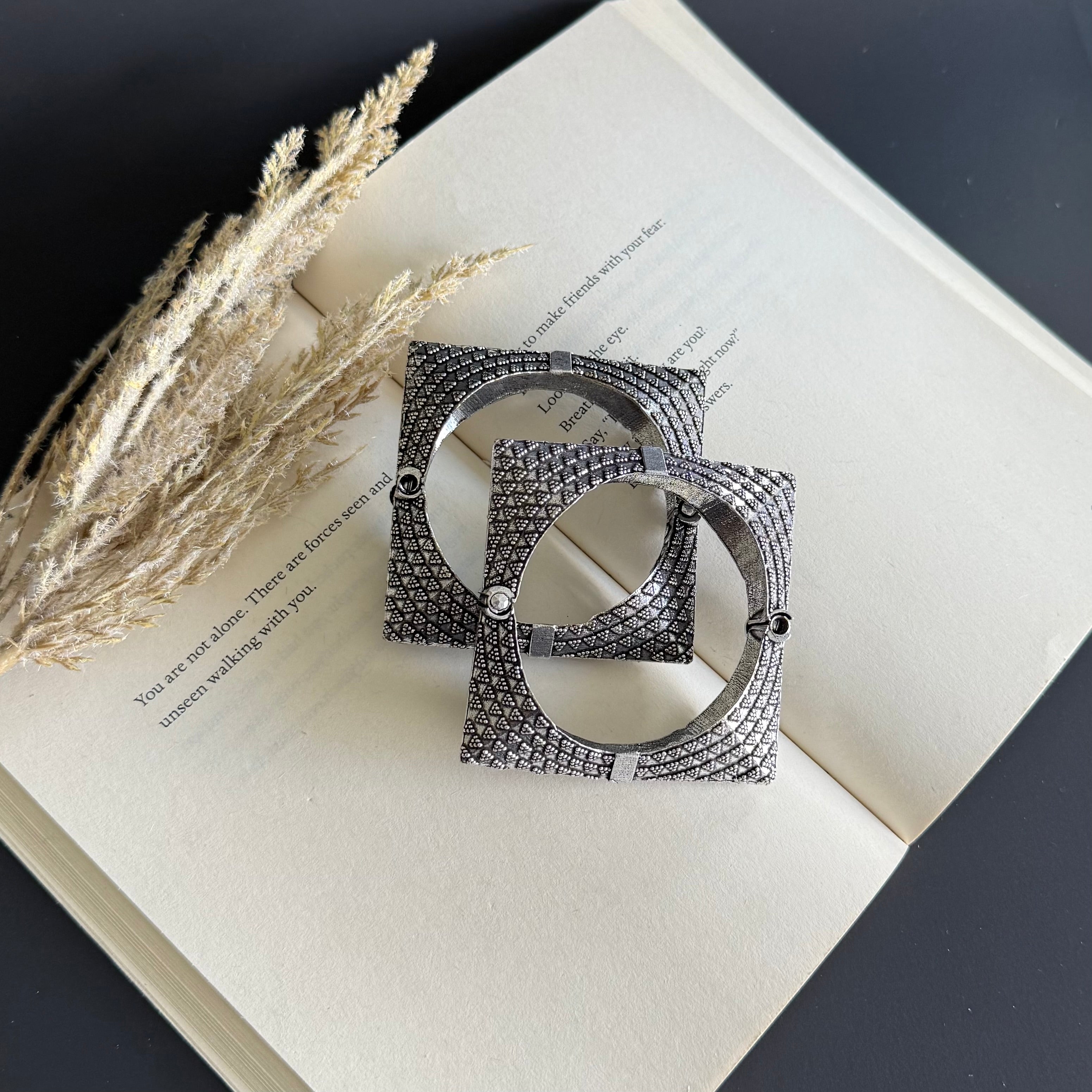 Square Tribal Adjustable Kada - Set of 2