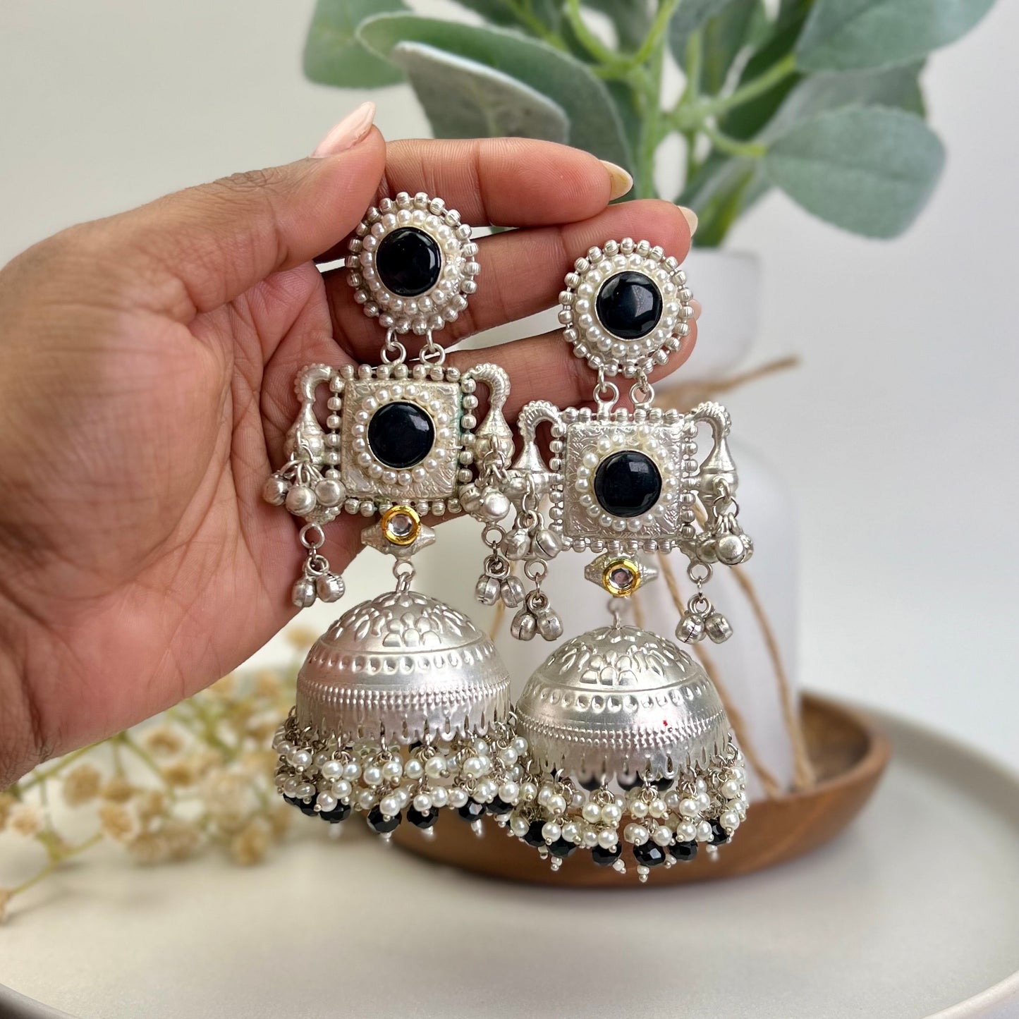 VJ4077-Premium Long Jhumka with Stone Work