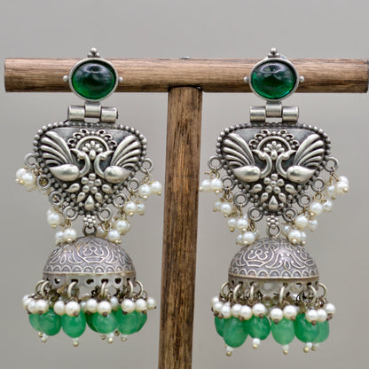 VJ4064-Tribal Silver Jhumka