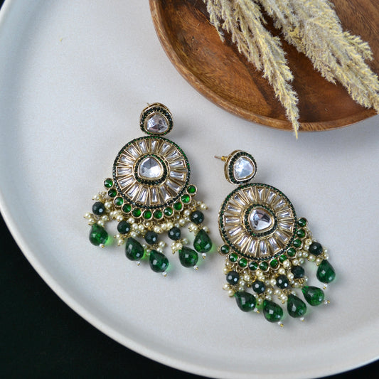 VARJ014-Polki and AD Earring