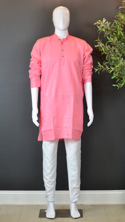 VMK018- Cotton Solid Color Kurta with Churidar - Vaanika Designs