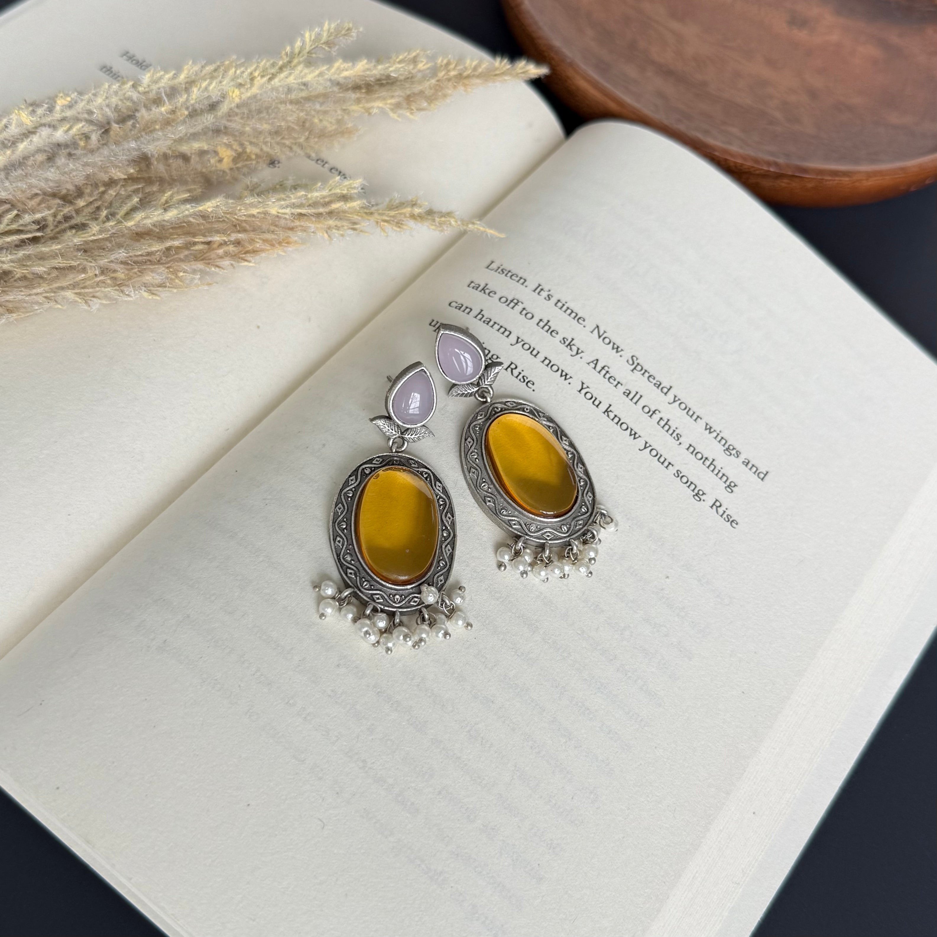 Yellow Stone Earring