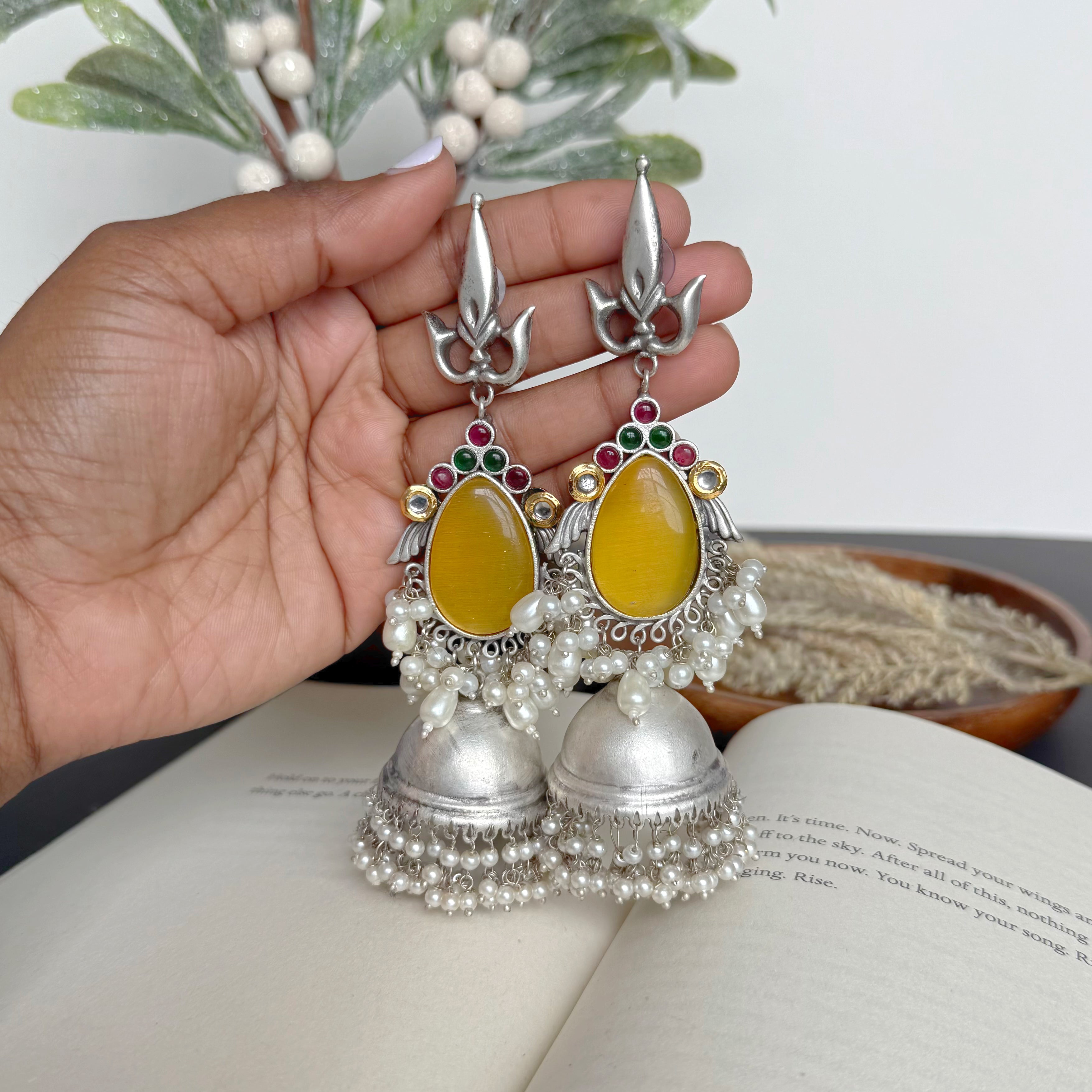 Stone Long Jhumka